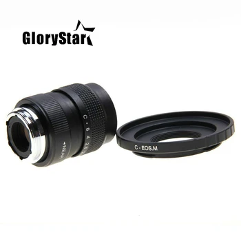 

GloryStar 25mm F1.4 CCTV Movie lens + C Mount to Canon EOS M M2 M3 M5 M6 M10 Mirrorless Camera 25F14-C-EOS.M