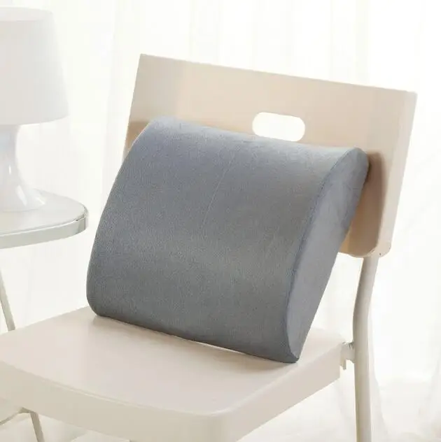 Waist pad gray Подушка медленный отскок поддержка талии набор для домашнего офиса забота о здоровье стул подушка 2 в 1 бамбуковое волокно пены памяти подушки сиденья - Цвет: Waist pad gray