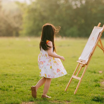 

ZMHYAOKE 2020 Girls Dress Digital Printed Girls Sling Children's Clothes In Stock Dress Elegant Toddler Christmas Dresses