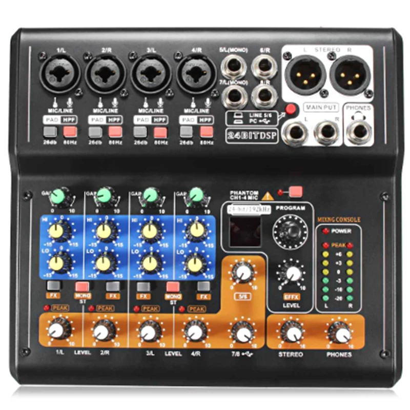 Мини Портативный микшер 8 канальный Профессиональный Live Studio Audio КТВ караоке-микшер 48В микшерный пульт для Семья KTV(штепсельная Вилка европейского стандарта