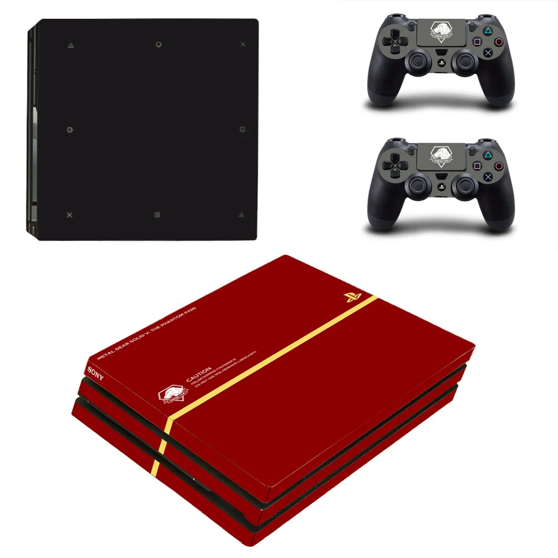 Engrenagem de Metal Sólido Ps4 Pro Pele Adesivo Decalques Capa para Playstation Ps4 Pro Console & Controlador Skins Vinil