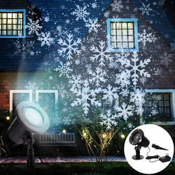 Luces LED de escenario, proyector blanco de nevadas, luz de copo de nieve, ambiente de Navidad, vacaciones, fiesta familiar, lámpara especial
