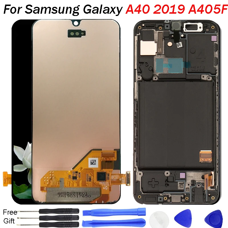 Super AMOLED дисплей для Samsung Galaxy A40 2019 ЖК A405 A405F A405FN/DS тачскрин дигитайзер сборка