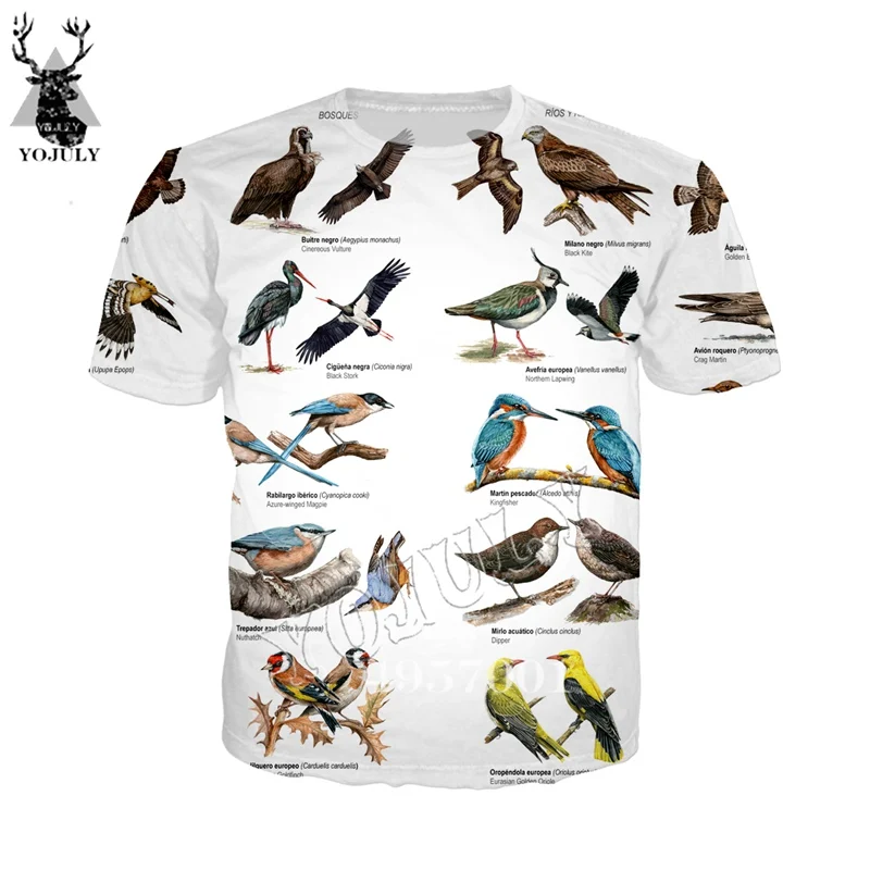Adult Casual tshirt Short-Sleeved Women Pullover Tee Top Clothing Novelty Streetwear Men T-Shirt Little Bird 3D Printing t shirt (5)