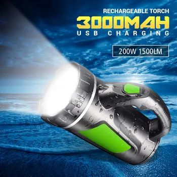 

1500LM USB Charging LED Work Light Torch 3000mAh Battery Spotlight Hand Lamp Camping Lantern Searchlight for Hiking Hunting