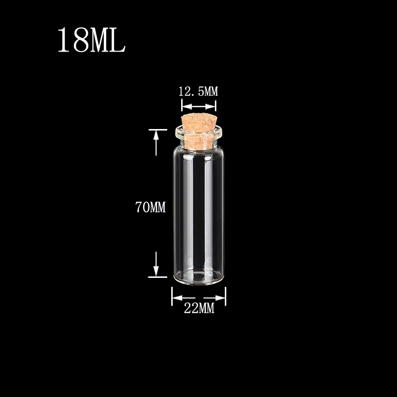 22x70x12.5mm 1 шт стеклянные банки пробковые пробки украшения DIY контейнеры дешевые мини-бутылки желаний для праздника свадьбы украшения дома рождественские подарки - Цвет: 22x70x12.5mm