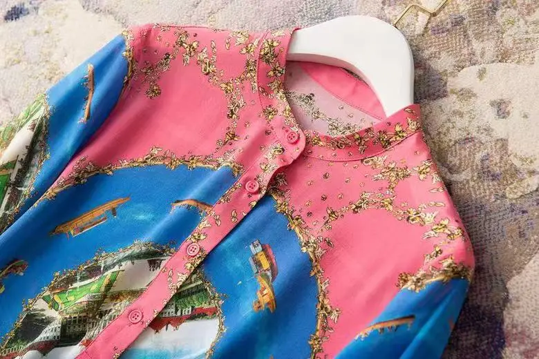 AH12349, модные женские блузки и рубашки,, Подиумные, Роскошные, известный бренд, Европейский дизайн, вечерние, стильная женская одежда
