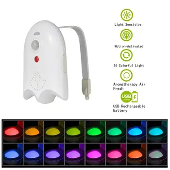 

16 Color Toilet LED Light Smart PIR Motion Sensor WC Light Changeable Lamp Night Light Energy-saving Waterproof Backlight Lamp
