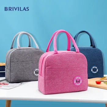 

Brivilas cation lunch bags women portable waterproof zippe student lunch box thermo bag office school picnic cooler bag fashion