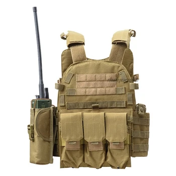 

Military Tactical Vest Triple Pouches Shooting Hunting Protective Vest Molle Army Airsoft Paintball Plate Carrier CS Vest