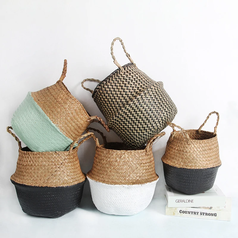 Storage Baskets Toys Flower-Pot Hanging Panier Wicker Laundry 