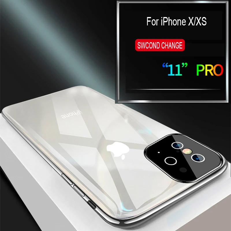 2019 NEW Second Change Case For iPhone 11 Pro Camera Glass Plating Electroplated Cover XR XS MAX Housing Shell |