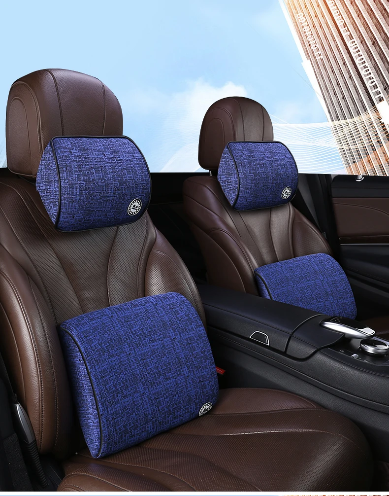 Автомобильный хлопковый подголовник с эффектом памяти, подушка на шею, подушка на талию, сшитая вручную машина для старого Пежо 408 Пежо 308