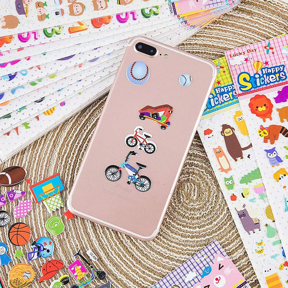 20PCS Children's Stickers 3D Puzzle Waterproof Stickers Cute Cartoon Stickers Handmade Children Toy For Kids Play