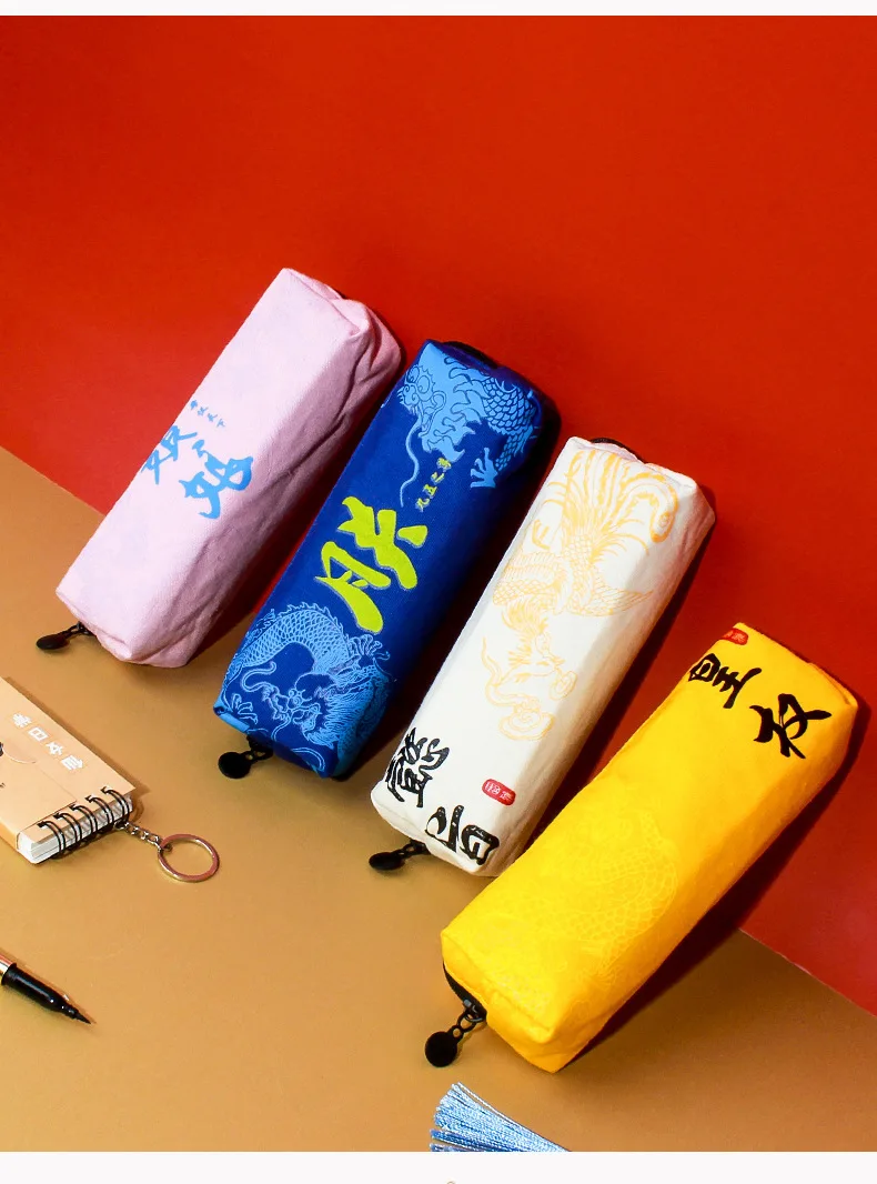 

Pencil case New Chinese style student canvas stationery bag palace style ancient style large capacity pencil case school