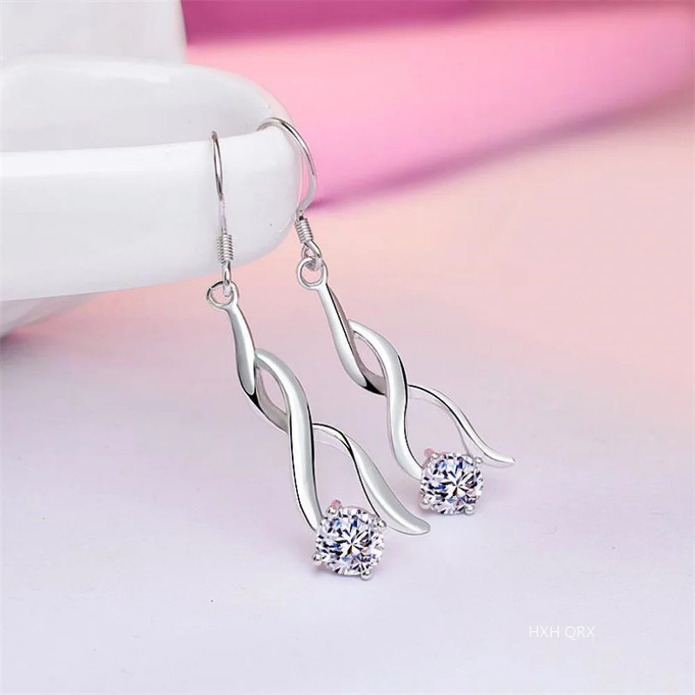 Женские серьги из серебра 925 пробы, с фианитами
