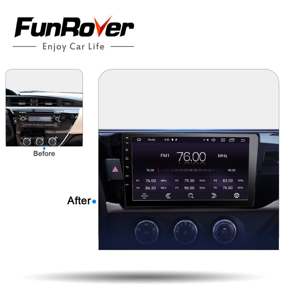 Perfect Funrover 2.5D+ IPS Android 8.0 Car Multimedia player 2 din car radio dvd for Toyota Corolla 2014-2016 gps navigation stereo RDS 1