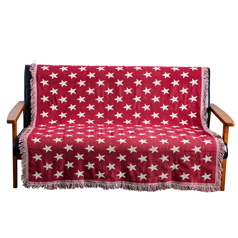 

Starry Sky Star Sofa Cover Towel Cotton Blanket Throws Geometric Pattern Decorative Sofa Cushion Floor Carpet Mat Bedspread