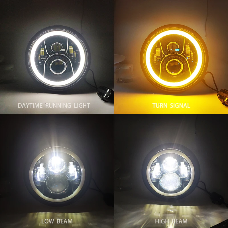 รูปสินค้า ไฟหน้า LED DRL 7 นิ้ว สำหรับรถจักรยานยนต์