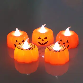 

Halloween Night Light Electronic Pumpkin LED Light Flameless Electronic Candle Decoration children's night light love lamp 12pcs