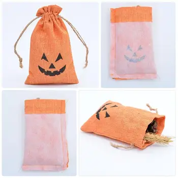 

10Pcs Halloween Party Drawstring Bag (White Spider + Orange Pumpkin)