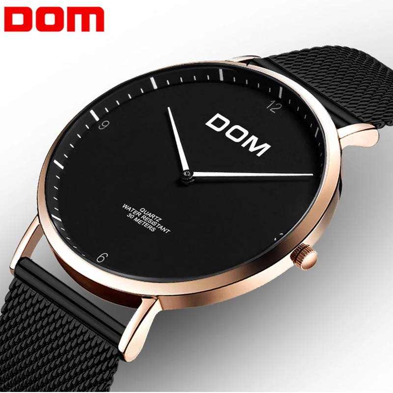 

Lovers Watch Top Brand Luxury Quartz watch Casual quartz-watch leather Mesh strap ultra thin clock male Relog M-36GK-1MS DOM