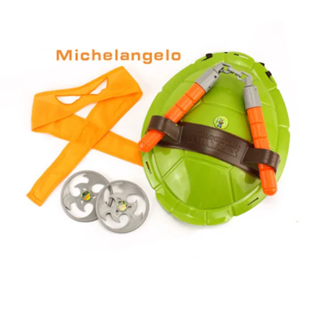 Ninja Tortoise COS Dressed Weapon Suit Turtle Shell Eye Mask Cosplay Set Child Ninja Turtle Model Toy 3