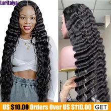 

Loose Deep Lace Front Wigs Indian Virgin Human Hair 13x4 Lace Frontal Wig PrePlucked 4x4 Lace Closure Curly Wigs for Black Women