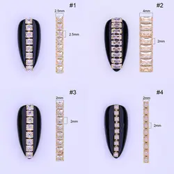 3D украшение для ногтей металлическая золотая цепочка для ногтей жемчужина Блестящий ноготь маникюрный-разные размеры цирконовая цепочка