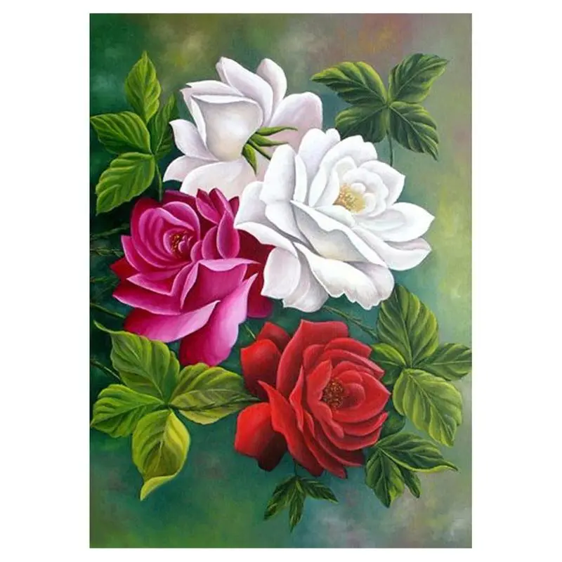 

Beautiful flower 5D round Shaped Diamond Painting Embroidery Needlework Crystal Cross Craft Stitch Kit - Home Decor Craft