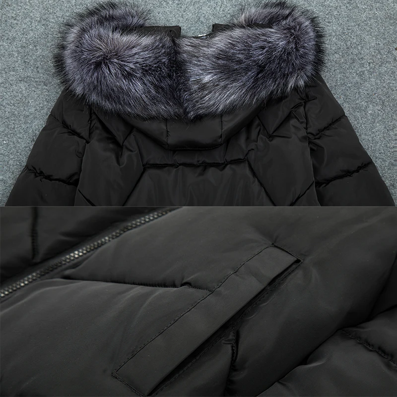 Parkas à capuche avec col en fausse fourrure grande taille detail capuche