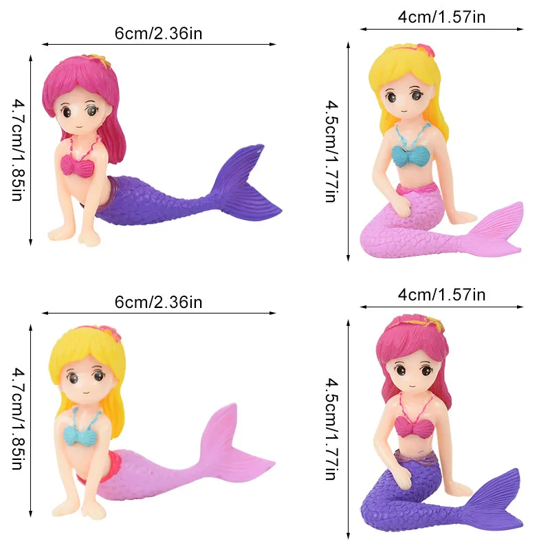 Mermaid Party Decorations Ocean World Girl Cake Topper for Kids Little Mermaid Birthday Party Cake Decor Gift Wedding Favors