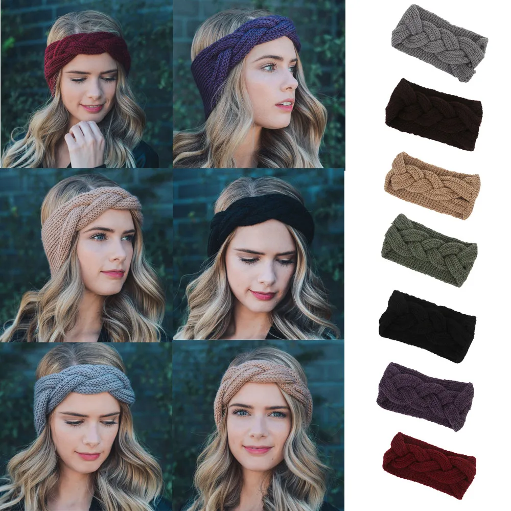 

Hair Accesories For Women Knitted Headbands For Women Winter Warm Head Wrap Wide Hair Accessories Headband заколки для волос