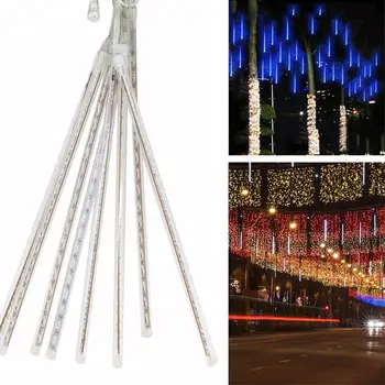 

8pcs 30cm Hollow Waterproof LED Meteor Shower Lamp Light Stick Decoration