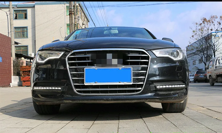 Qirun led drl дневные ходовые огни для Audi A6L 2012- с динамическим движущимся желтым поворотным сигналом