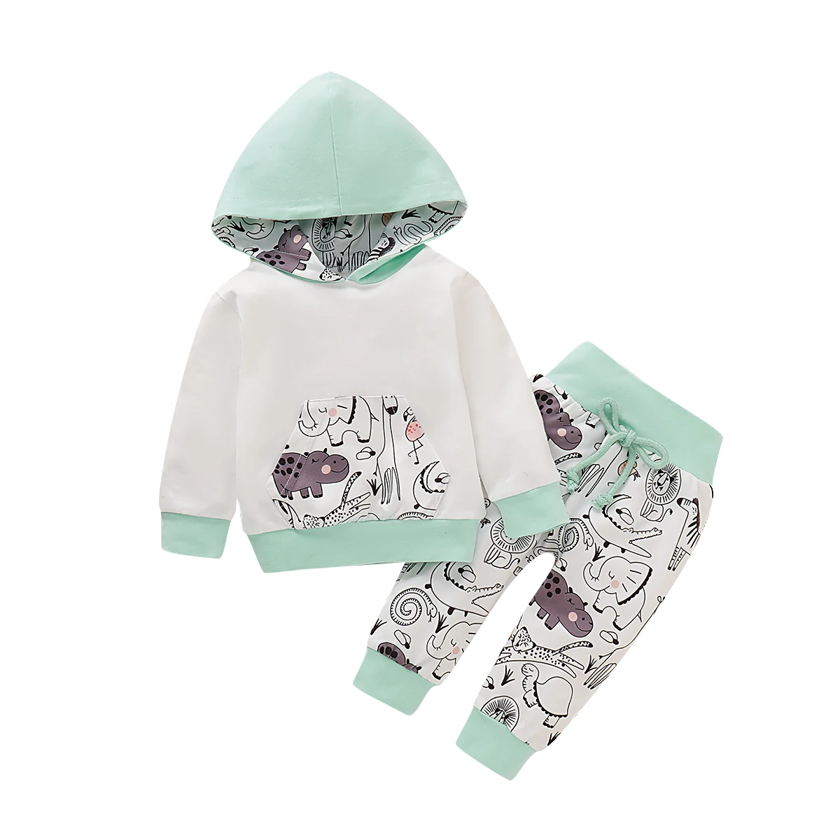 Осень-зима, Одежда для новорожденных, комплекты для маленьких мальчиков и девочек комплект из 3 предметов, свитер с капюшоном, Топы+ штаны+ повязка на голову, одежда Комплект для 3-18Months - Цвет: Style 1