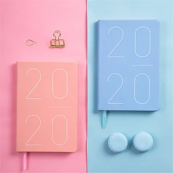 

2020 Year Calendar PU Leather Notebook Cute Solid Color Business A5 Monthly Weekly Planner Schedule Agenda Organizer Stationery