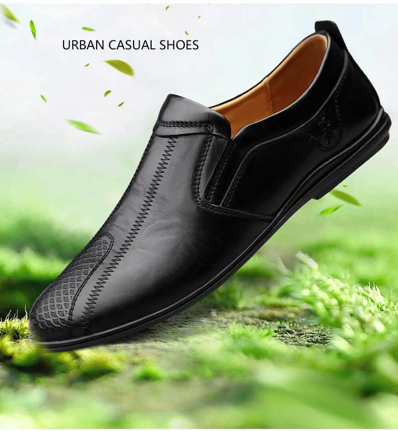 Новая стильная модная мужская обувь повседневные мужские лоферы из натуральной кожи коричневые и Черные слипоны Мужская Красивая обувь для вождения