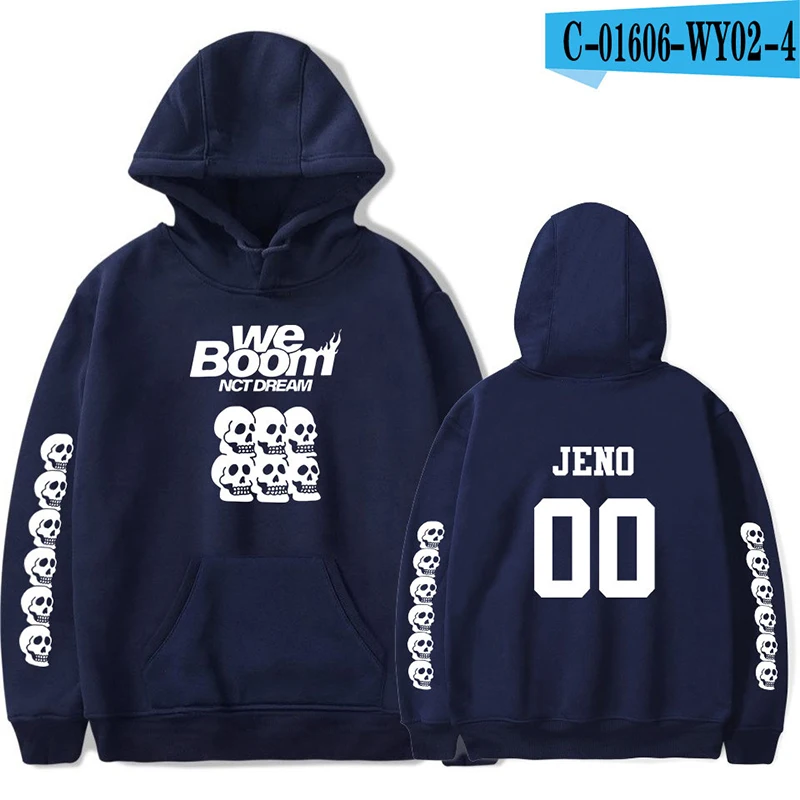 Kpop Nct 127 Dream We Boom худи с черепом для женщин и мужчин хип хоп толстовки Chenle Jeno осень зима тонкий бархат теплые толстовки - Цвет: 21