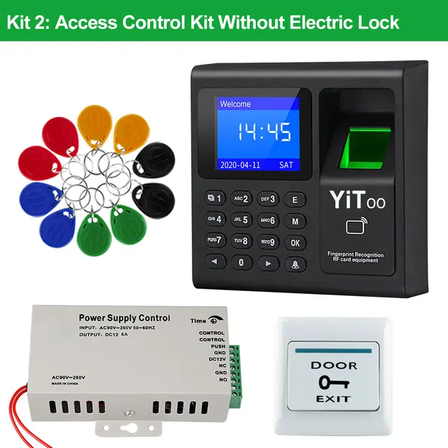 YiToo Complete Fingerprint Password Access Control Set Attendance Check Electronic Smart Door Lock Power Supply Biometric Lock Kit2