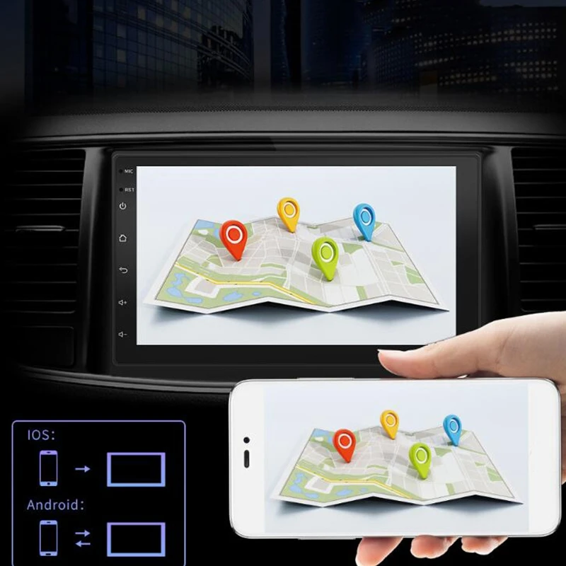 Универсальный 7 дюймов 2DIN Android 8,1 автомобильный Радио gps навигация аудио стерео MP5 плеер