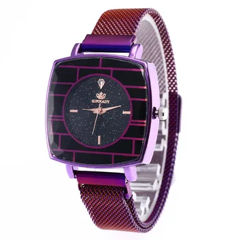 

2020 new women watches square glass drill dial magnet buckle ladies top band luxury fashion casual watch wrist watches for women
