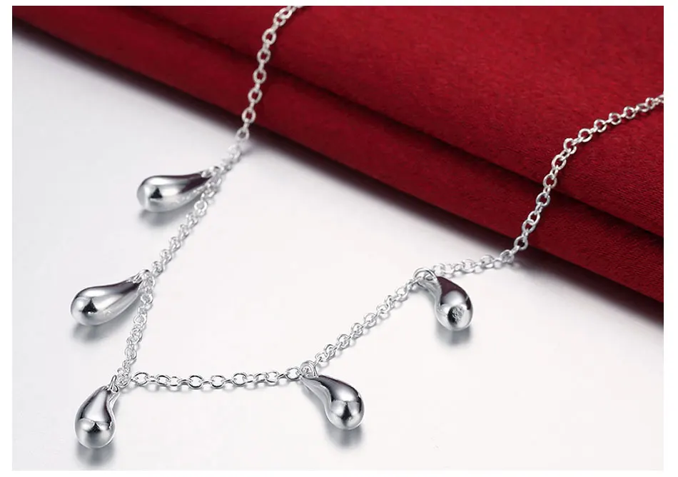 Роскошный бренд, 925 серебряные ювелирные изделия, ожерелье в форме капли воды, женские серебряные ожерелья, цепочки