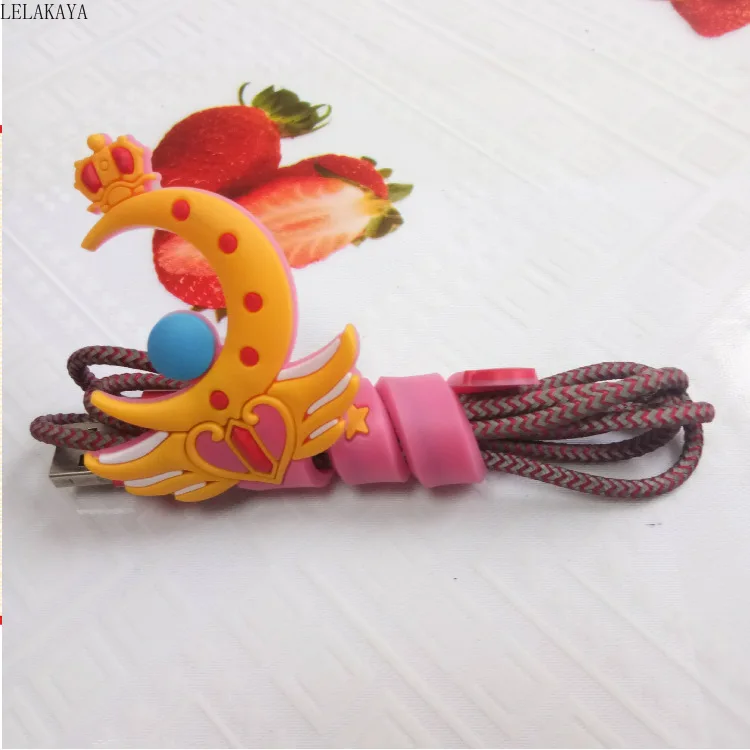 Аниме Сейлор Мун 1 шт. Tsukino Usagi сердце Луна экшн Искусственная резина usb линия