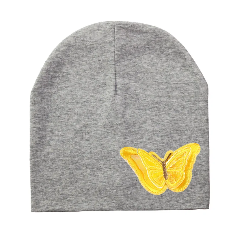 New Baby boy girl hat color butterfly cloth sticker Toddler Infant Beanie Hat Spring Autumn Winter Children's Hats kids beanies - Цвет: 38