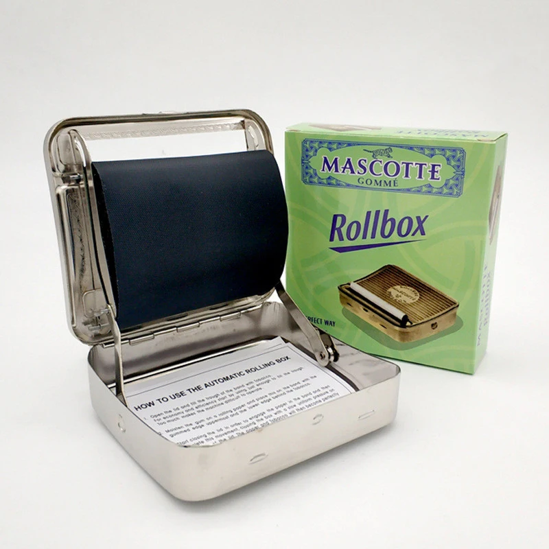 

Rollbox Rolling Box Case 70mm Manual Cigarette Maker Metal Semi-automatic Cigarette Box Cigarette Maker