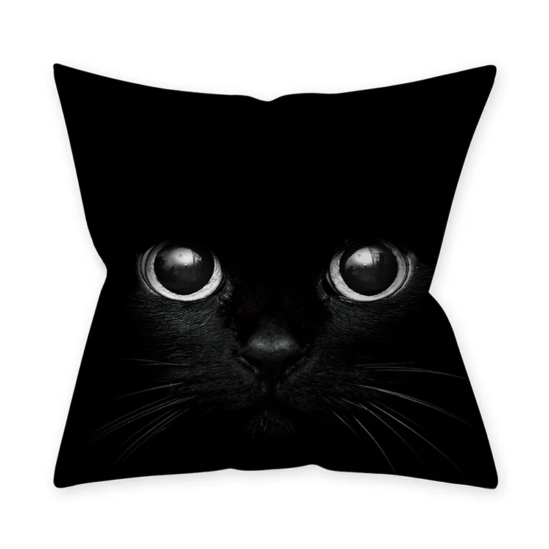 Односторонняя печать, черные декоративные подушки, чехол для дивана, дивана, кошачьи глаза, дизайнерские чехлы для диванных подушек, домашний декор - Цвет: Black Cat 07