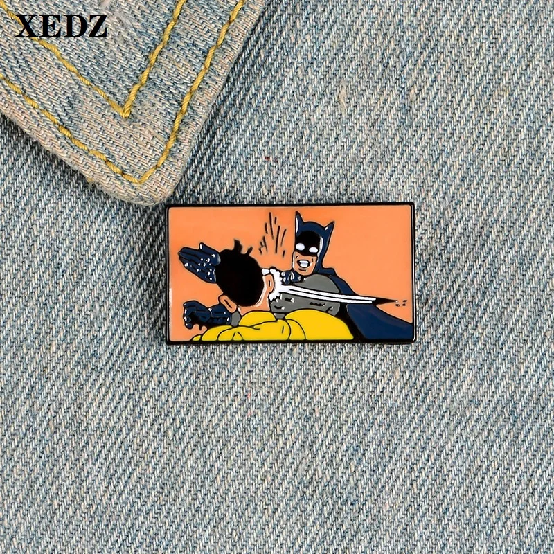 Эмалированная брошь XEDZ в виде маски убийцы значок с логотипом стиле панк для