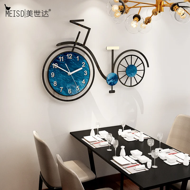 

MEISD Quality Acrylic Watch Hanging on The Wall Art Bike Designer Clocks Quartz Silent Bedroom Home Decor Horloge Free Shipping