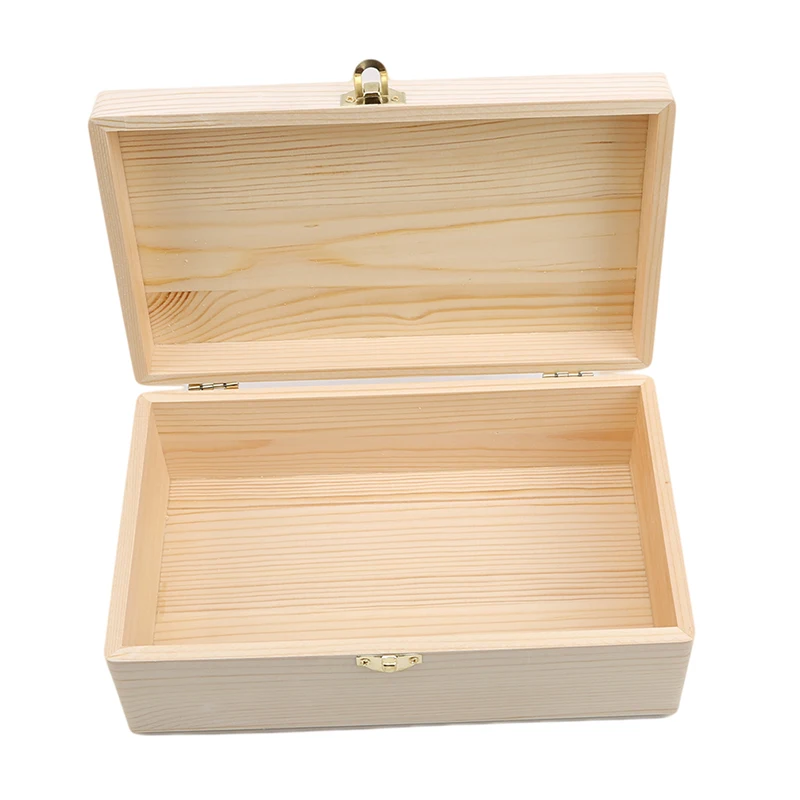 Прямоугольная деревянная коробка для хранения из дерева, деревянная Подарочная коробка ручной работы, чехол для дома